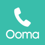 Ooma TrueNumber app icon showcasing a white phone symbol on a teal background, representing reliable virtual phone number solutions.