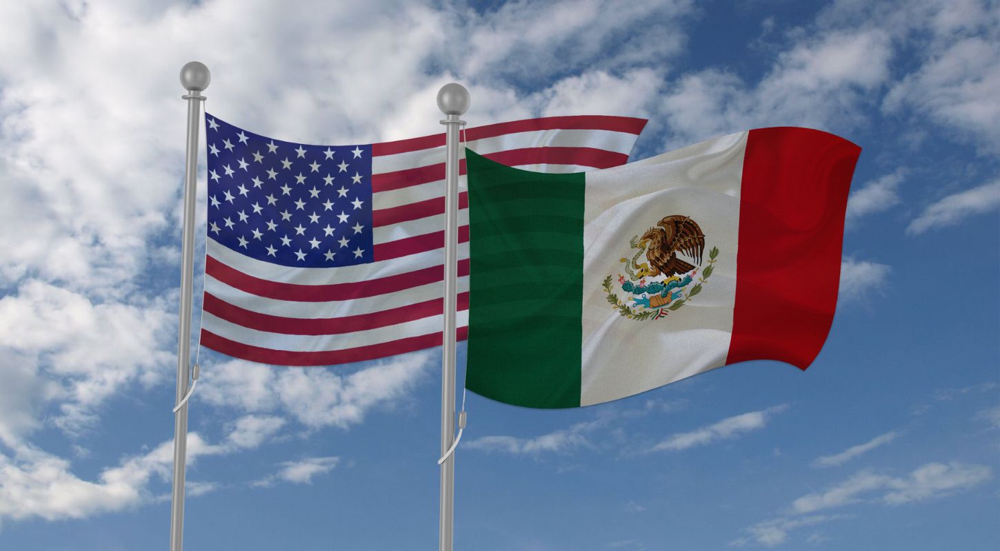 us and mexico flags